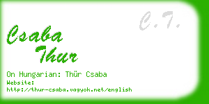 csaba thur business card